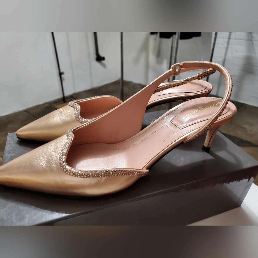 NIB $960 Alberta Feretti crystal embelished heels